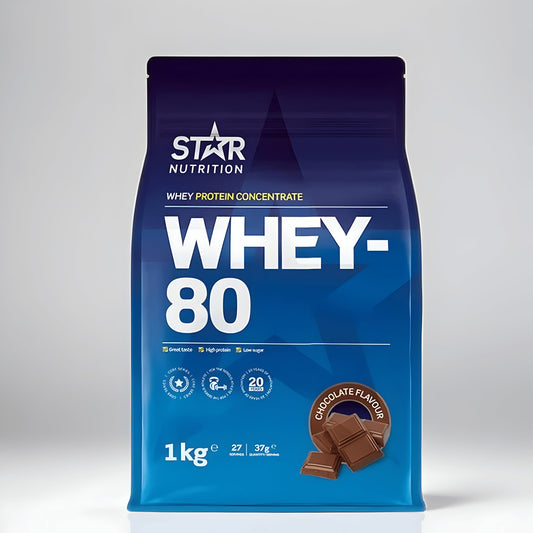 WHEY-80 PROTEINPULVER 1 KG - SJOKOLADE - VYLATE.NO