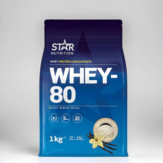 WHEY-80 PROTEINPULVER 1 KG - VANILJE - VYLATE.NO